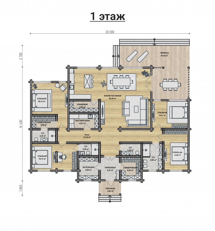 Дом из клееного бруса VZ-463